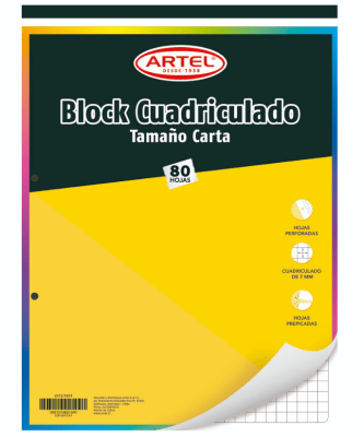 Block Cuadriculado 80 hjs Tamaño Carta