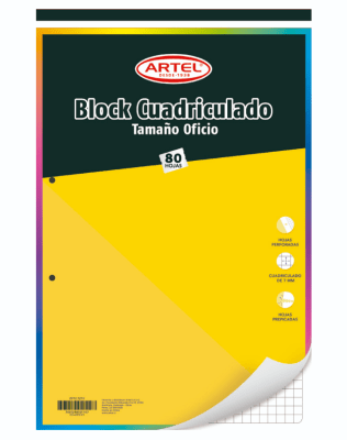Block Cuadriculado Oficio 80 hjs