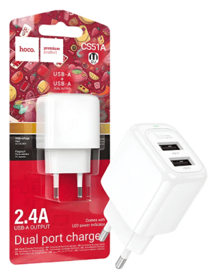 Adaptador Pared Hoco Dual CS51A 2.4A