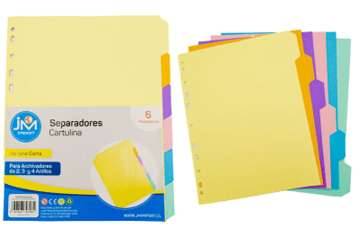 Separadores de archivador carta JM1