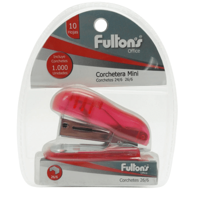 Mini Corchetera Con Corchetes 20 hojas Fultons