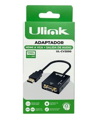 Adaptador HDMI A VGA + salida de audio1