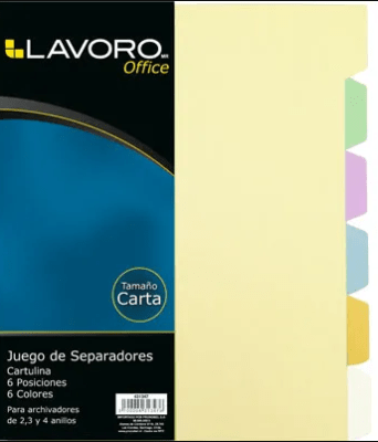 Separador carta x6