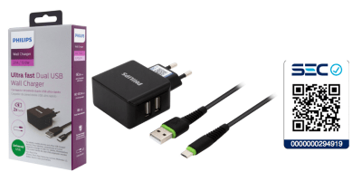 Cargador Philips Turbo 3.1A Micro USB DLP2502 Cargador Philips Turbo 3.1A Micro USB DLP2502