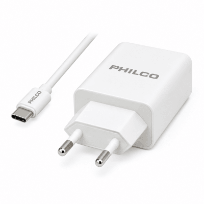 Cargador USB Inteligente Con Cable Tipo C Philco