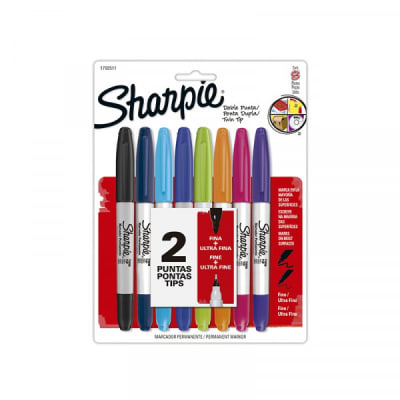 Set Lapices Sharpie x 8 colores doble punta Set Lapices Sharpie x 8 colores doble punta