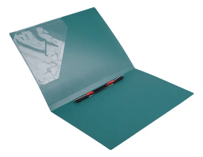 Carpeta Con Gusano Plastico Oficio Verde