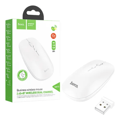 Mouse Inalambrico BT 2.4 Hoco GM15 Blanco1