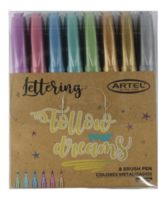 Set Lapices Lettering Metalico x8 Artel Set Lapices Lettering Metalico x8 Artel