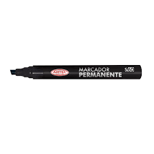 Marcador Permanente Punta Biselada Negro Artel
