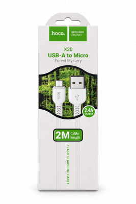 Cable hoco X20 micro usb 2M blanco