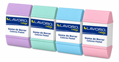Goma de borrar colores pasteles LAVORO