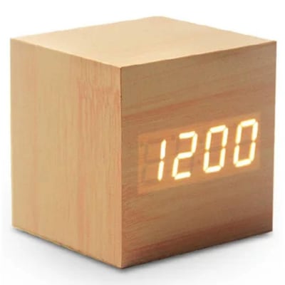 Reloj Despertador Digital Madera Tecnolab
