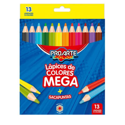 Lapices de colores jumbo + sacapunta proarte1