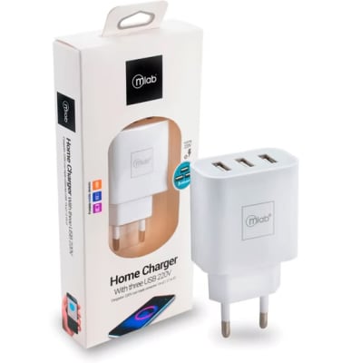Adaptador casa 3 USB Mlab Adaptador casa 3 USB Mlab