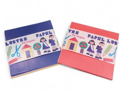 Papel lustre 24 colores 10x10 cm