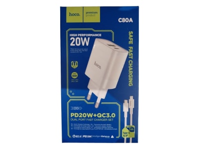 Cargador Hoco C80A Tipo c a lightning 3.0