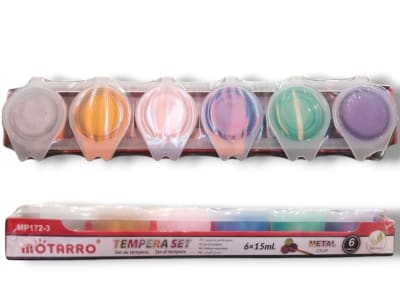 Set Tempera 6 Colores Metálicos