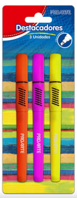 Destacadores 3 uni. Punta Biselada Proarte1