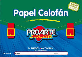 Sobre Papel Celofán 14 Hojas 6 Colores Proarte1