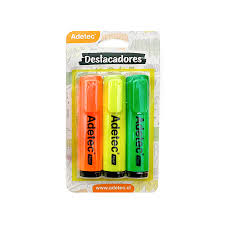 Destacadores 3 Unidades Adetec