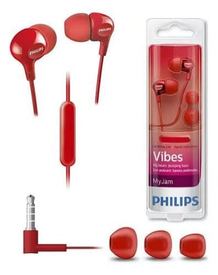 AUDIFONOS PHILIPS MANOS LIBRES SHE 3555 ROJO