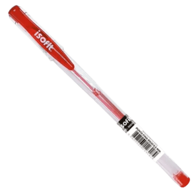 Bolígrafo gel ROJO punta fina 0.5mm isofit