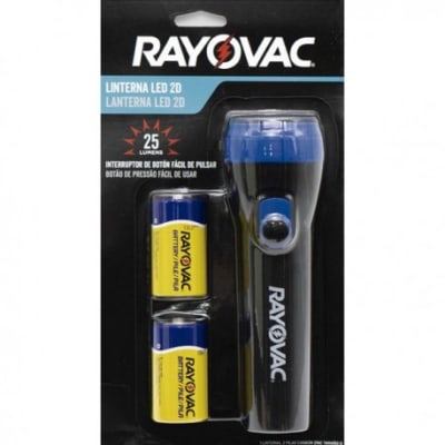 Linterna Led de 25 Lúmenes + 2 Pilas D Rayovac