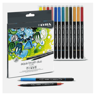 Lapices Aqua Brush Doble Punta Lyra x12