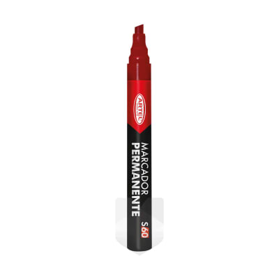 Marcador Permanente Punta Biselada rojo Artel1