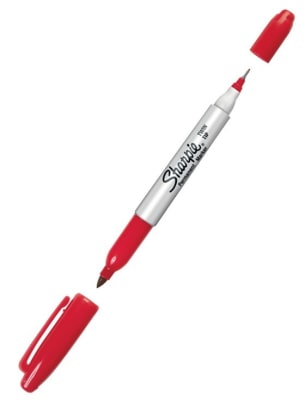Lapiz Sharpie Doble Punta Rojo1