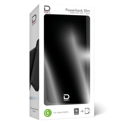 Powerbank Slim 10000mAh USB + Tipo C