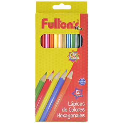 12 Lápices de Colores Hexagonales Fultons