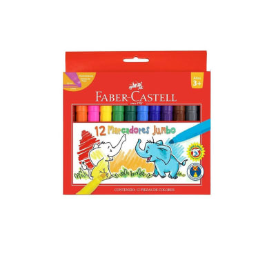 Marcadores Lavable 12 colores jumbo Faber- castell