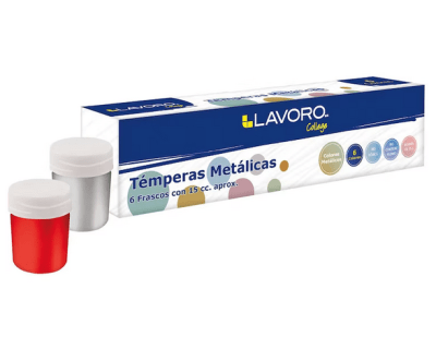 Tempera Metalica 6 colores Lavoro