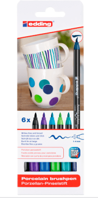Set 6 lapices porcelana Edding