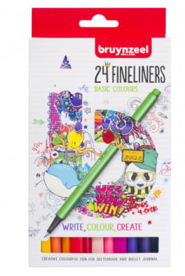 Set 24 marcadores punta fina 0,4 mm Bruynzeel Set 24 marcadores punta fina 0,4 mm Bruynzeel