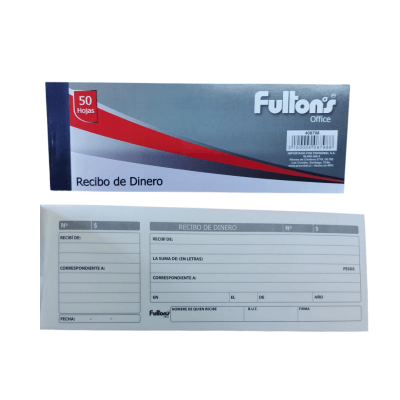 Talonario Recibo Dinero Fultons Talonario Recibo Dinero Fultons