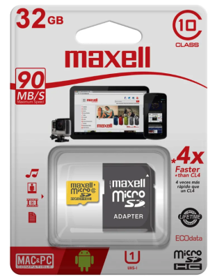 Tarjeta micro SD 32 GB Maxell Clase 10 Tarjeta micro SD 32 GB Maxell Clase 10