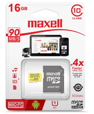 TARJETA SD 16 GB MAXELL CLASE 10