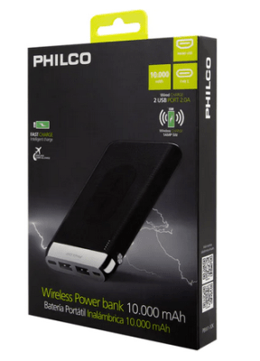Bateria Portatil Philco Inalambrica 10000mAh Bateria Portatil Philco Inalambrica 10000mAh