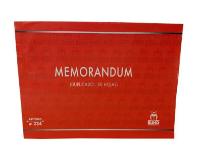 Formulario Memorandum Duplicado Buho 50hjs.