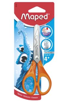 Tijera Escolar Punta Roma Naranja 13cm - 5