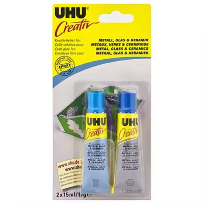 Pegamento adhesivo UHU creativ 2 x 15 ml Metal