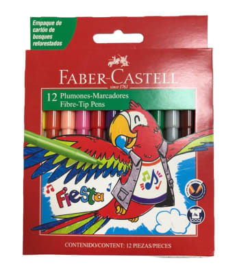 Plumones marcadores Fibre-Tip Faber-Castell x 12