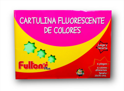  Sobre cartulina Fluorescente de colores Fultons