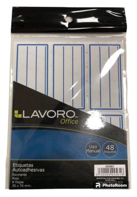 Etiquetas AutoAdhesivas 8 Hojas Lavoro