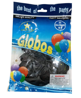 Globos Negro N°9 Negro 25 Unidades