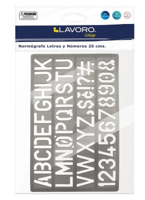 Normografo letras y numeros 25 cms