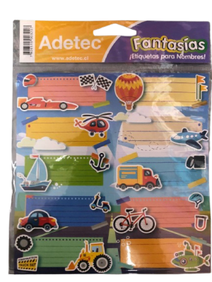 Etiqueta para nombres Adetec Aviones